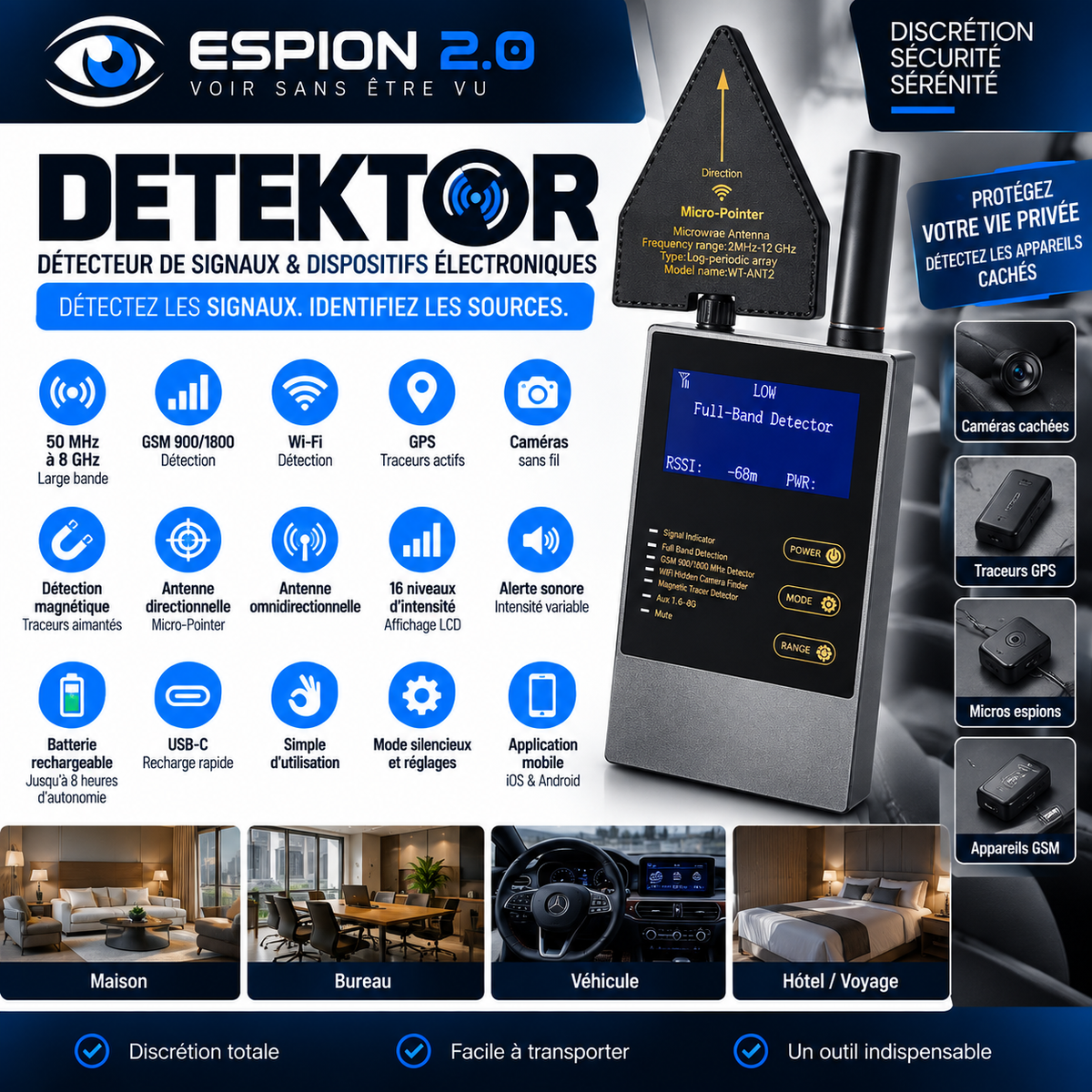 DETEKTOR détecteur multifonction